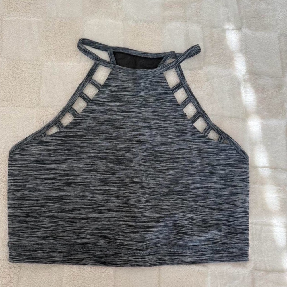 Express Core Performance Sports Bra – Gray/Black (Size M) New With Tags